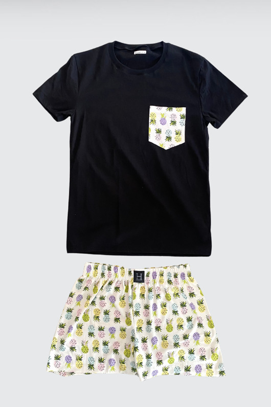 moda - inne Piżama Unisex bawełniana w ananasy