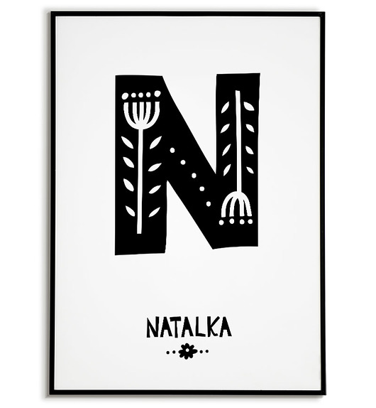 plakaty Plakat METRYCZKA LITERKA imię dziecka