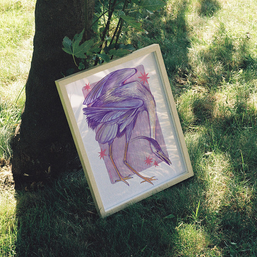 plakaty Czapla print A5