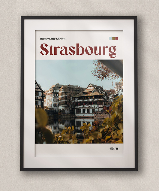 plakaty Minimalistyczny plakat Strasburg Francja