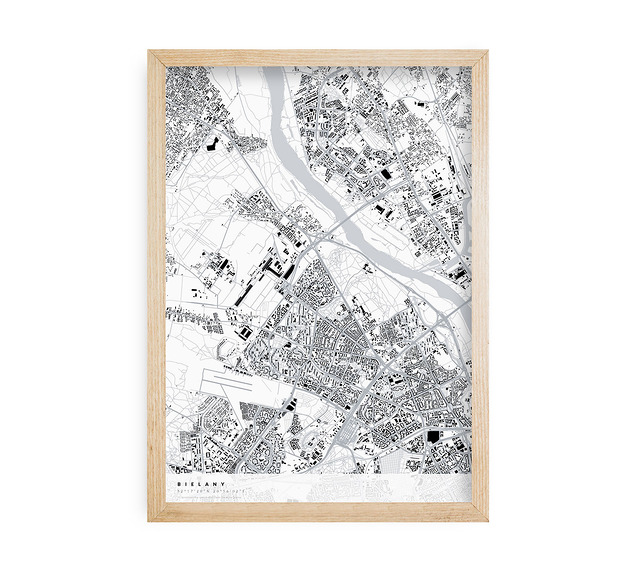 plakaty Plakat Bielany - mapa dzielnicy