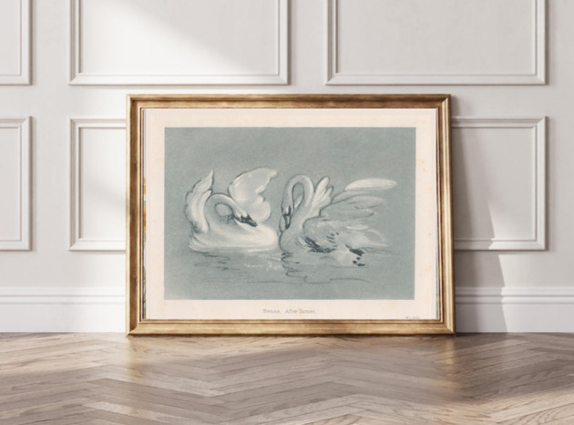 plakaty PLAKAT dekoracyjny , łabędzie, William Turner obraz, sztuka ścienna