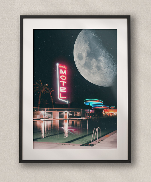 plakaty Plakat Pacific Ocean Drive - Kolaż Fine Art - Dekoracja Ścienna Do Salonu