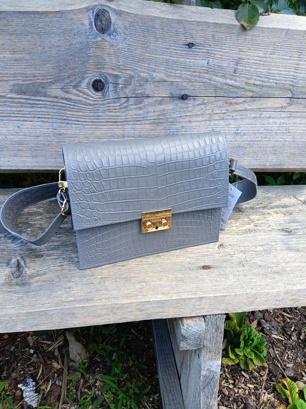 torby na ramię AMELIA II M  szary CroCo limited GOLD
