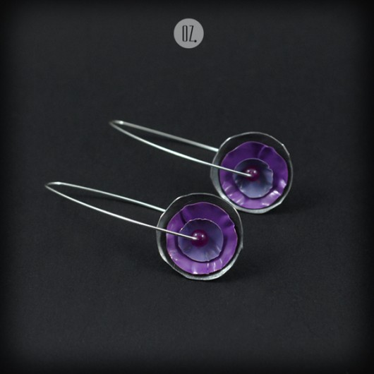 Circles Petunia - długie srebrne kolczyki Olga Zielińska