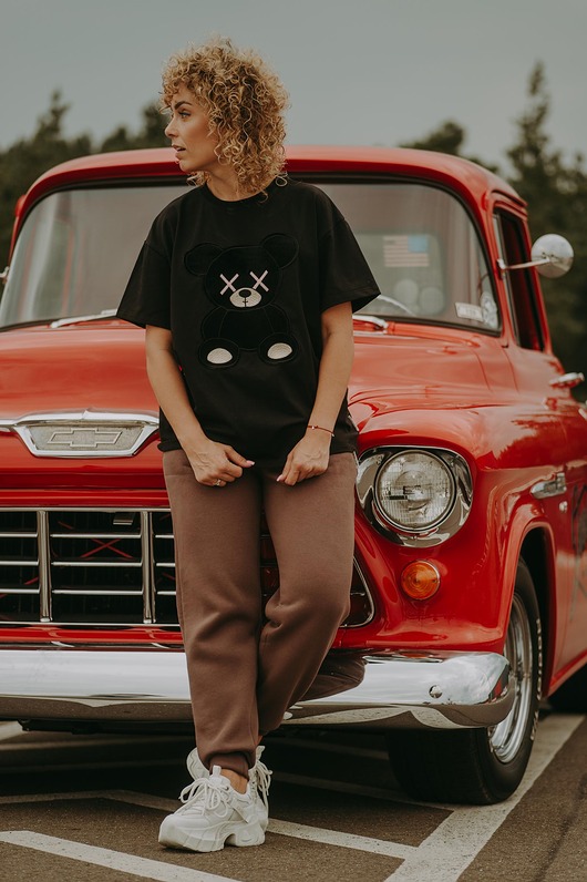 t-shirt damskie T-shirt oversize Mocha Teddy dla mamy
