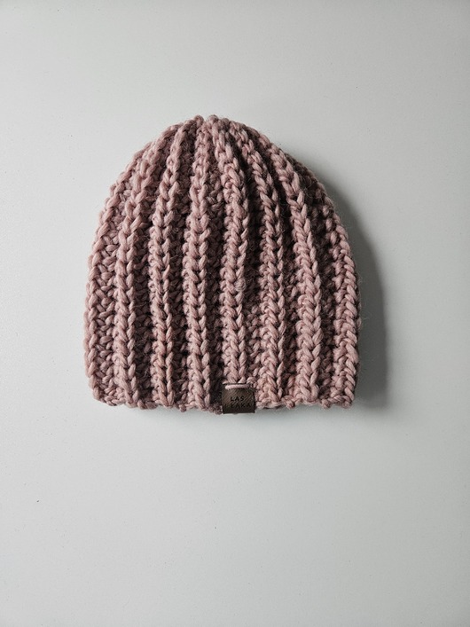 czapki damskie Czapka wełniana pudrowy