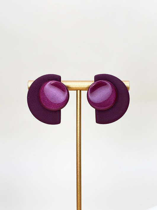 kolczyki z masy plastycznej Kolczyki geometryczne sztyfty HALF