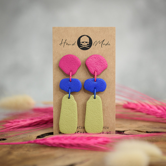 kolczyki z masy plastycznej Kolczyki Tamara - kolorowe
