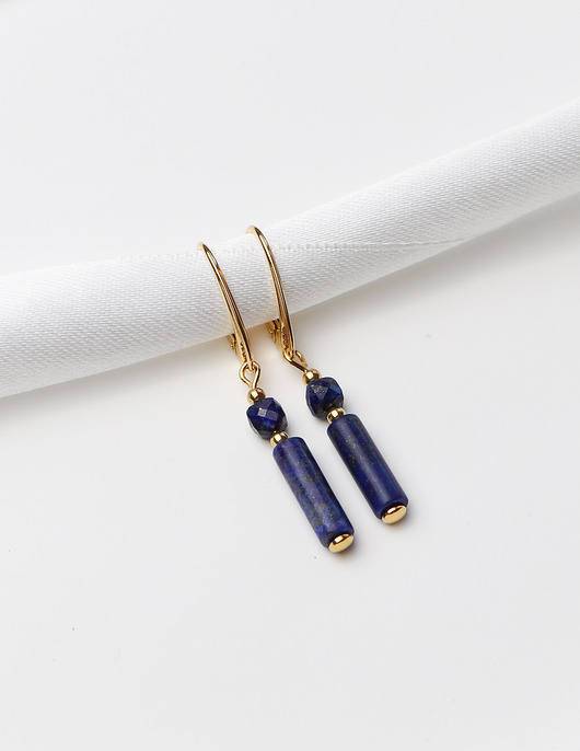 kolczyki z kamieniami Kolczyki pozłacane - Lapis Lazuli