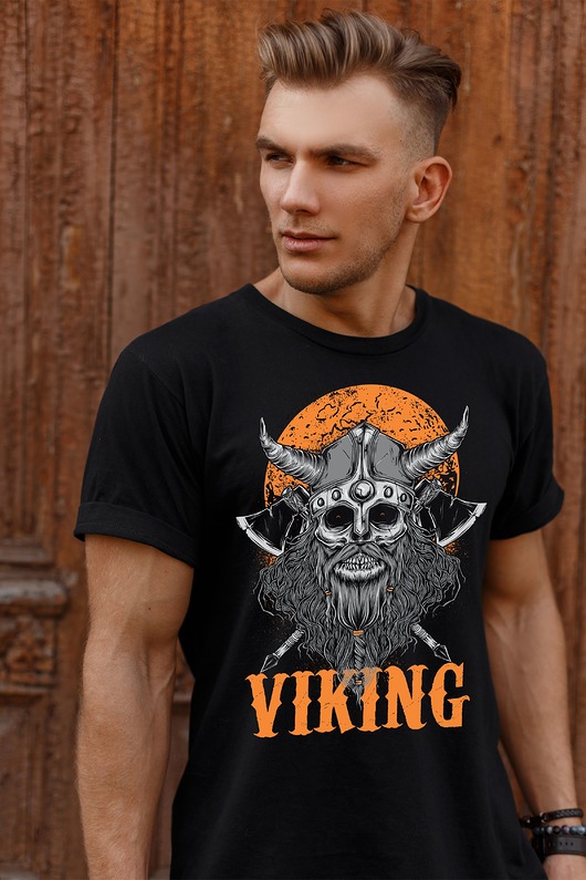 t-shirty męskie Koszulka czarna  męska Viking
