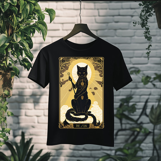 t-shirty męskie Koszulka - Kocia karta Tarota - Słońce, The Sun #14