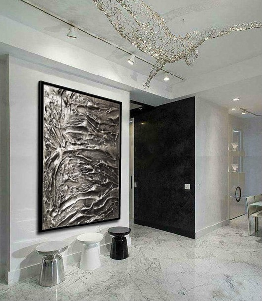 obrazy Ekskluzywna dekoracja - struktura metaliczna - obraz