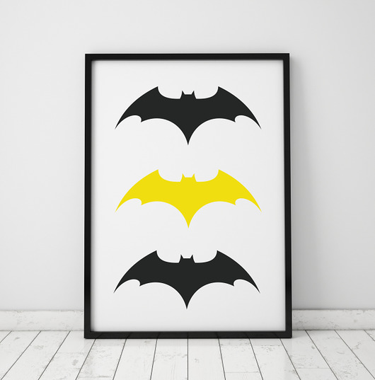 obrazy i plakaty do pokoju dziecięcego PLAKAT, OBRAZEK LOGO NIETOPERZ Batman