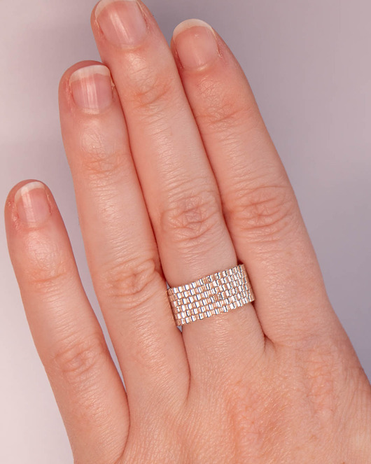 pierścionki - różne Pierścionek ze szklanych koralików