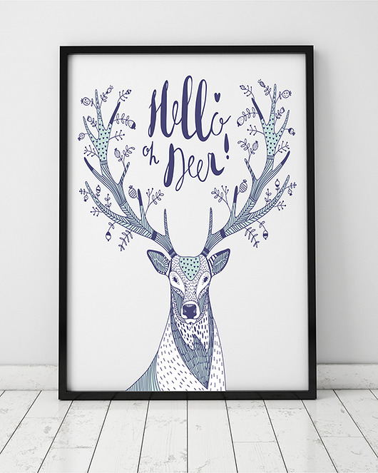 plakat. jeleń (format A2) Love Life and Forest