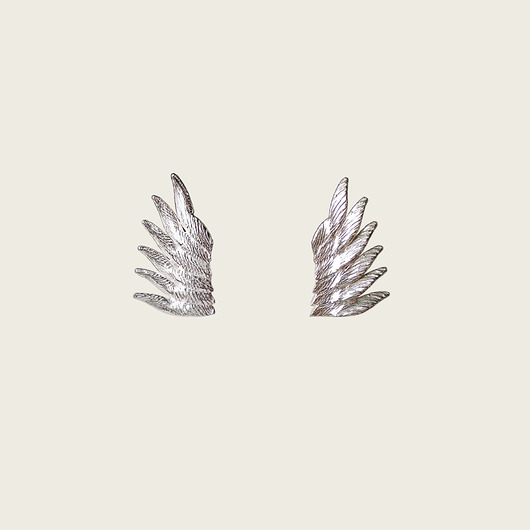 Kolczyki piórka srebrne - Angel KOS jewellery