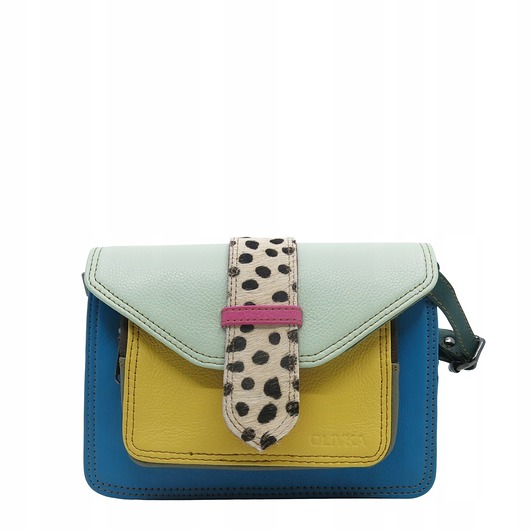 torby na ramię Torebka skórzana dwustronny odwracalny pasek damska listonoszka eko OLIVKA