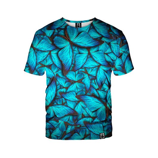 t-shirt damskie Damski T-shirt DR.CROW Butterfly Blue