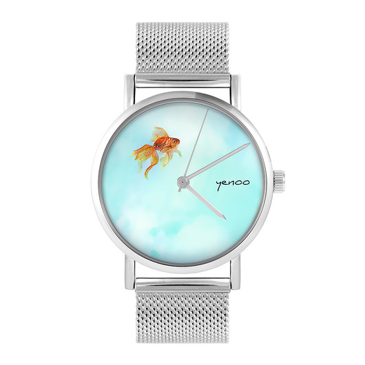 zegarki damskie Zegarek - Złota rybka - bransoleta mesh