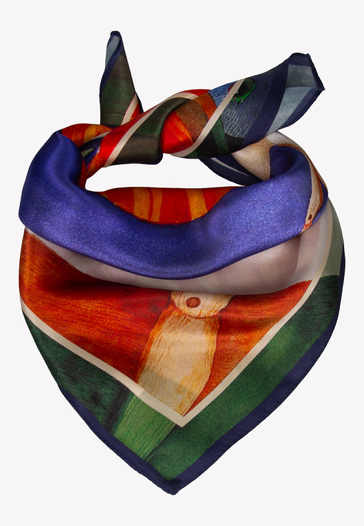 apaszki Mała apaszka damska jedwabna kolorowa 53x53 cm