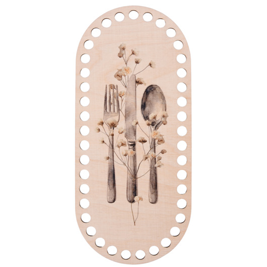 makramy Baza na SZTUĆCE do Koszyków Szydełkowania Dno Spód OWALNE 27x12cm Szydełko