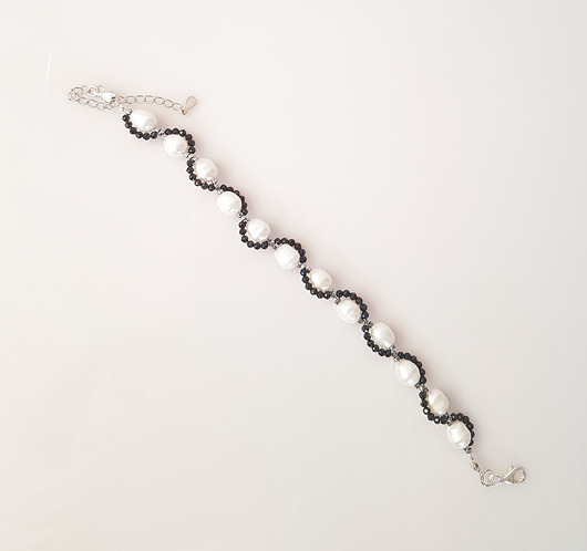 bransoletki srebrne Bransoletka Black and White