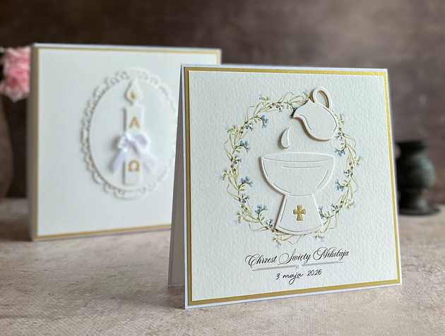 kartki, zaproszenia na chrzest Kartka na chrzest z pudełkiem i kopertą, 72