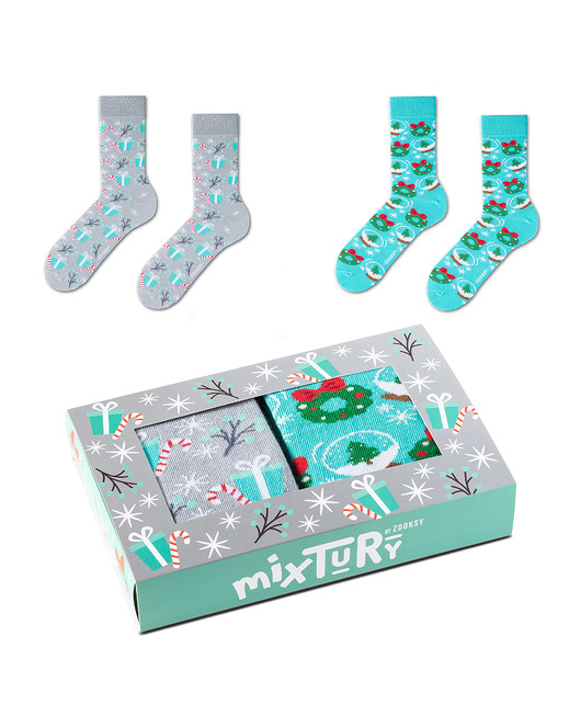 skarpetki damskie Kolorowe skarpetki  mixTURY  MAGICZNE ŚWIĘTA