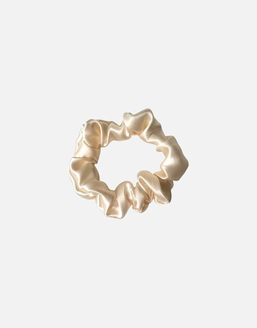 gumki do włosów Jedwabna scrunchie gumka frotka mini szampańska