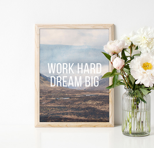 PLAKAT WORK HARD DREAM BIG A3 wejustlikeprints