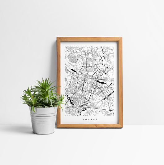 Poznań - mapa miasta na prezent PLAKATY GEOMETRYCZNE