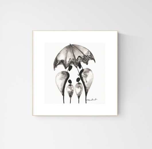 grafika 20x20 cm wykonana ręcznie MiniMalArt