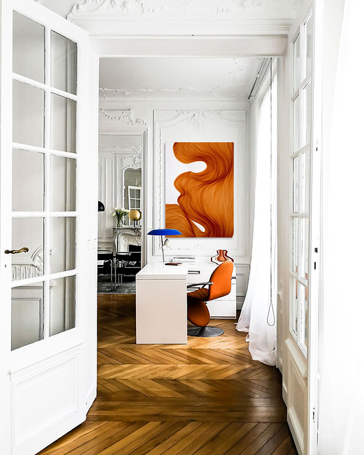 obrazy Abstrakcja pomarańczowa fala - obraz na płótnie lub plakat