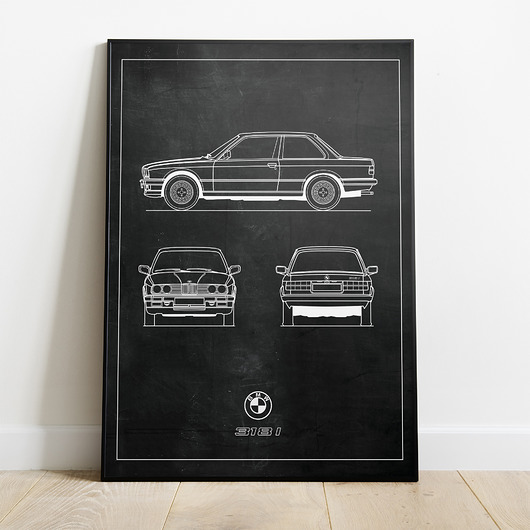 Plakat Legendy Motoryzacji - BMW 318i Peszkowski Graphic