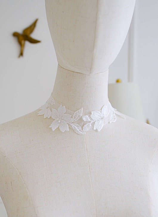 dodatki ślubne Choker Gaja koronkowy
