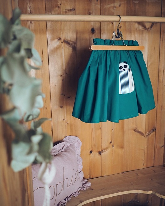 Spódnica zielona z Pandą dla dużych Lady Stump