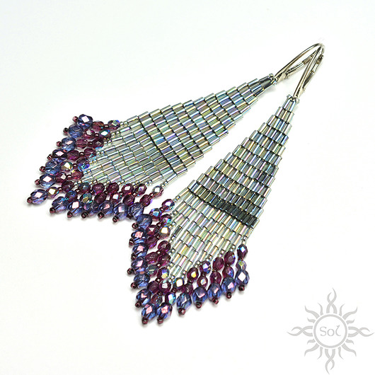 Ceath, "indiańskie" kolczyki, beading Sol
