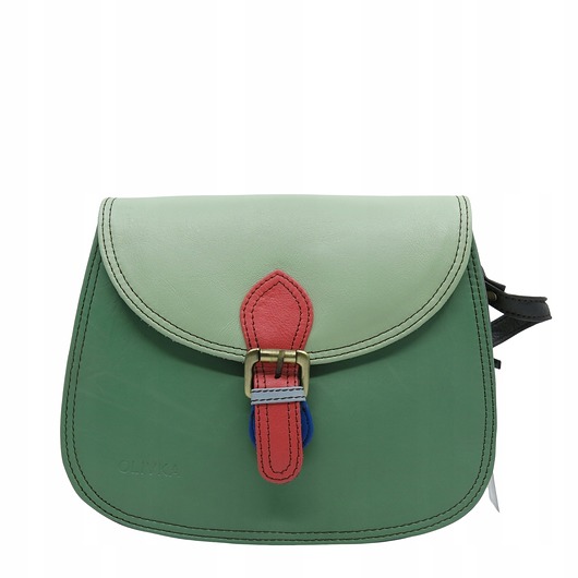 torby na ramię Torebka listonoszka damska skóra naturalna ze skrawków oryginalna OLIVKA