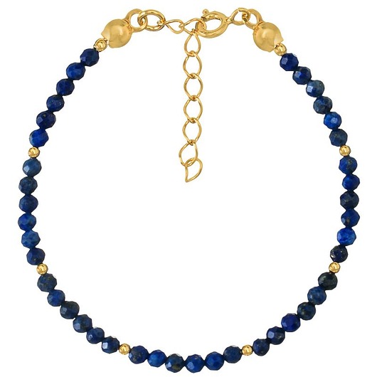 bransoletki z kamieni naturalnych Bransoletka srebrna pozłacana z kamieni naturalnych lapis lazuli