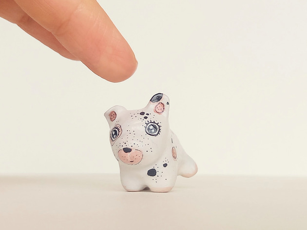 figurki i rzeźby Miniaturowa figurka pieska