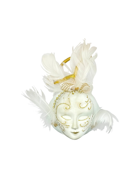 ozdoby choinkowe Bombka choinkowa: Szklana maska karnawałowa: biała