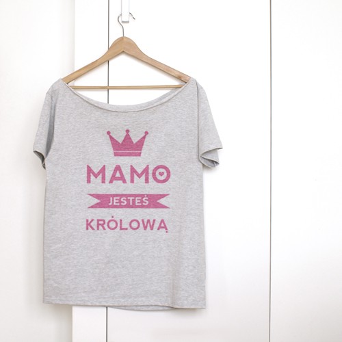 Mamo jesteś szary oversize ONE MUG A DAY