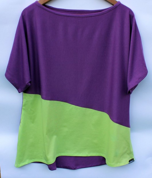 Dwukolorowy T-shirt oversize Lambear