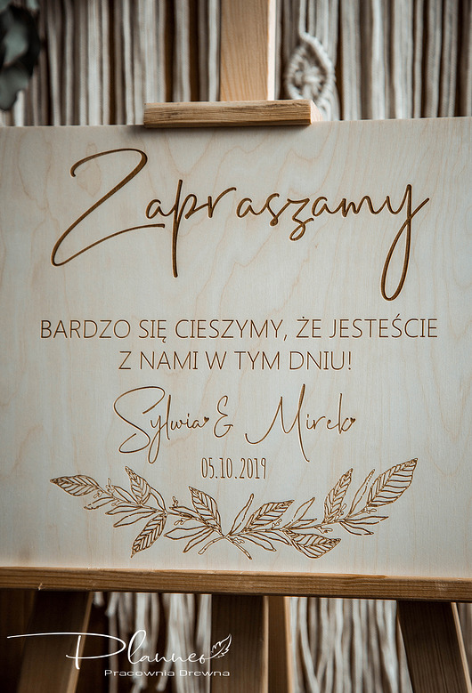 Tablica Zapraszamy Liście Planneo