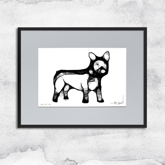 grafiki i ilustracje Autorska grafika z ramą - nr 107 - buldożek