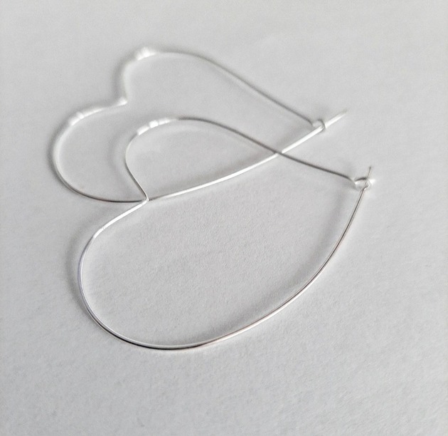 kolczyki srebrne Kolczyki srebrne Duże serca 