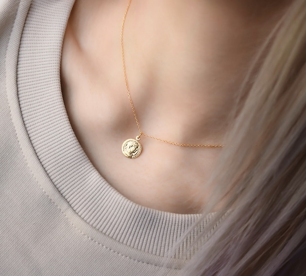 Naszyjnik z monetą srebro 925 pozlacane Coccola JEWELLERY
