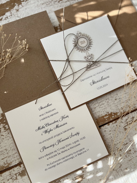 zaproszenia na komunię Najpiękniejsze zaproszenia handmade komunijne, na komunię dla dziewczynki, ch