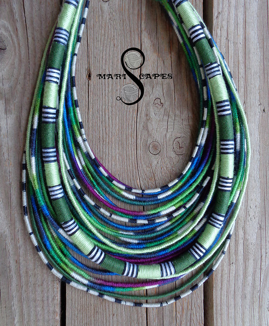 naszyjniki - inne Masajka z liną "Dark Ocean Summer"